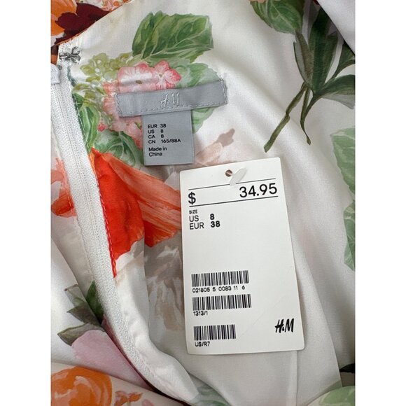 H&M Floral Print Sleeveless Cowl Neck Dress  Size 8 NWT - Picture 6 of 7